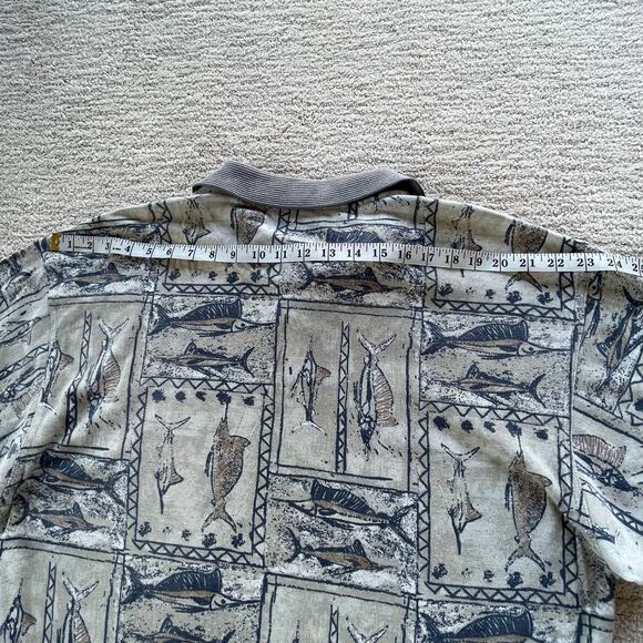 🔥KAHALA Hawaiian USA Made Marlin Fishing Outdoor 1/4 Button Faded Cotton Shirt - Picture 10 of 13